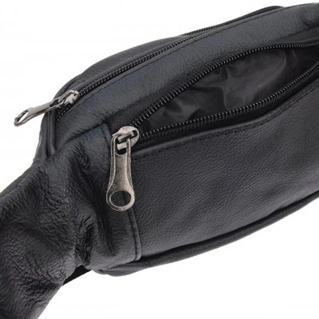 Чоловіча шкіряна сумка на пояс Borsa Leather стильна шкіряна бананка 54179 - зображення 4