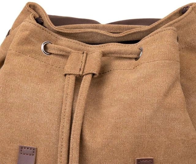 Туристический рюкзак унисекс Vintage из текстиля для ноутбука и походов большой формат коричневый 59256 - изображение 5
