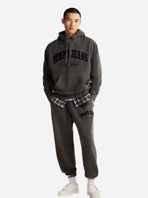 Худі оверсайз чоловіче Tommy Jeans DM0DM20263-BDS S Темно-сіре (8720638584568) - зображення 3