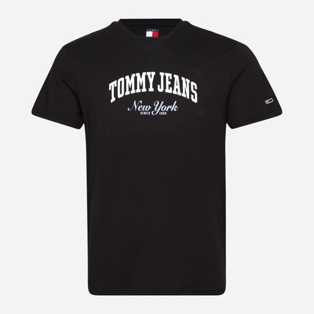 Футболка бавовняна чоловіча Tommy Jeans DM0DM20362-BDS S Чорна (8720638514008) - зображення 1