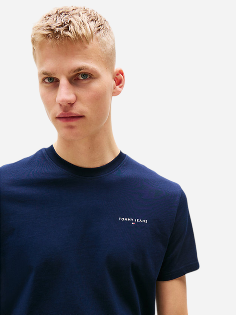 Футболка бавовняна чоловіча Tommy Jeans DM0DM21188-C1G S Темно-синя (8720638503620) - зображення 4