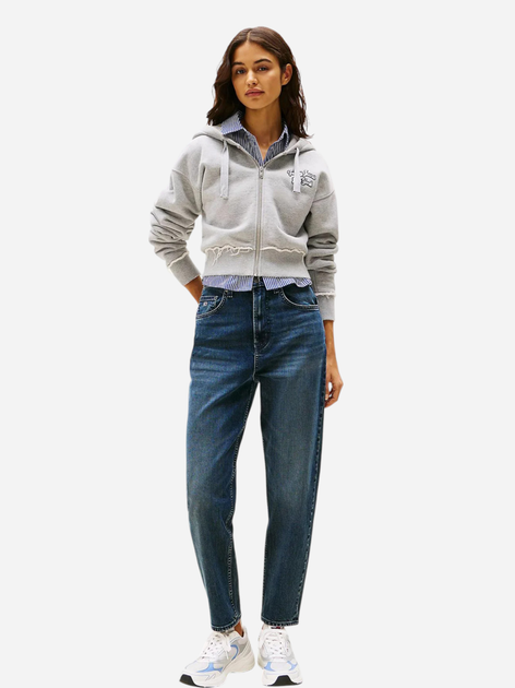 Jeansy mom fit damskie z wysokim stanem Tommy Jeans DW0DW19580-1BJ 28-30 Ciemnoniebieskie (8720638497073) - obraz 3