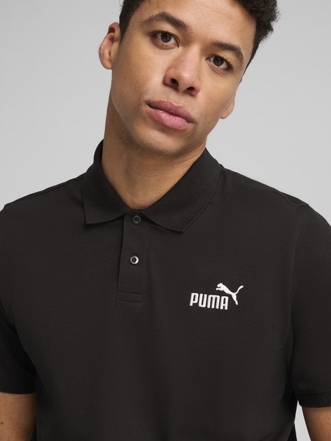 Поло довге чоловіче Puma Ess No.1 Logo Pique Polo 68255201 L Чорне (4067983317866) - зображення 4