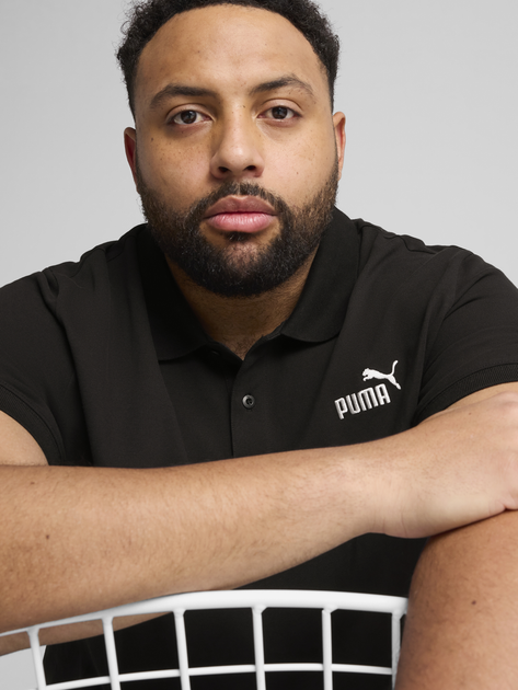 Поло довге чоловіче Puma Ess No.1 Logo Pique Polo 68255201 L Чорне (4067983317866) - зображення 5