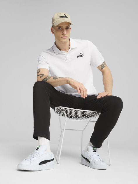 Поло довге чоловіче Puma Ess No.1 Logo Pique Polo 68255202 L Біле (4067983318009) - зображення 4
