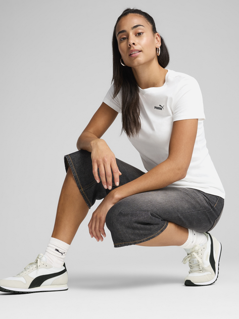 Футболка бавовняна жіноча Puma Ess Small No.1 Logo Tee 68237202 S Біла (4067983403446) - зображення 3