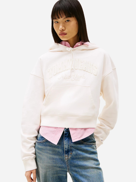 Худі жіноче Tommy Jeans DW0DW19413-YBH S Молочне (8720638462644) - зображення 1