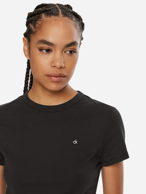 Koszulka damska bawełniana Calvin Klein K20K208061-BEH L Czarna (8720639735143) - obraz 4