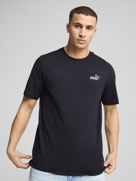 Футболка бавовняна довга чоловіча Puma Ess Small No.1 Logo Tee 68253416 L Темно-синя (4067983301056) - зображення 1