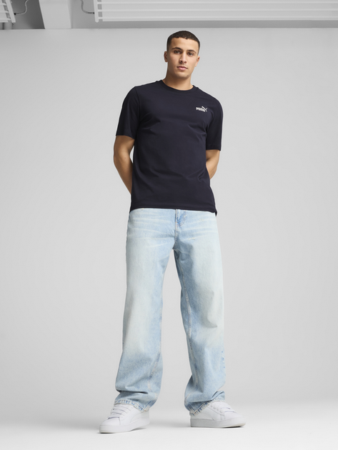 Koszulka męska bawełniana Puma Ess Small No.1 Logo Tee 68253416 M Granatowa (4067983301063) - obraz 3
