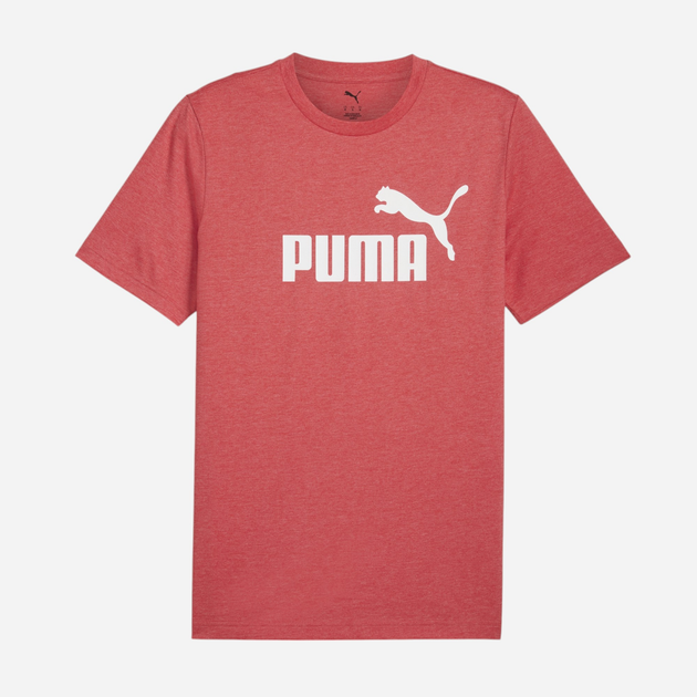 Koszulka męska Puma Ess No.1 Logo Heather Tee 68255011 S Czerwona (4067983316869) - obraz 1