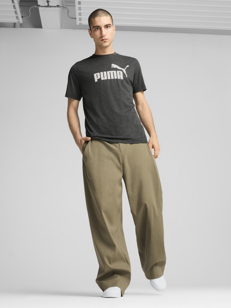 Футболка довга чоловіча Puma Ess No.1 Logo Heather Tee 68255007 3XL Темно-сіра (4067983316739) - зображення 3