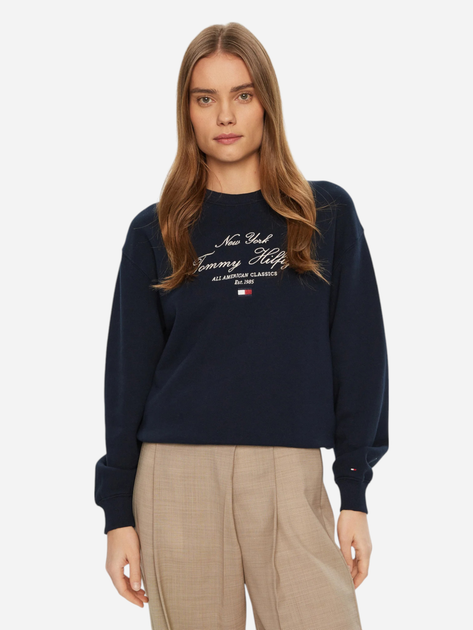 Світшот оверсайз жіночий Tommy Hilfiger WW0WW43844-C1G XS Темно-синій (8720638379461) - зображення 1