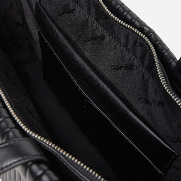 Torba shopper damska duża Calvin Klein K60K613077-BEH Czarna (8721107067568) - obraz 4