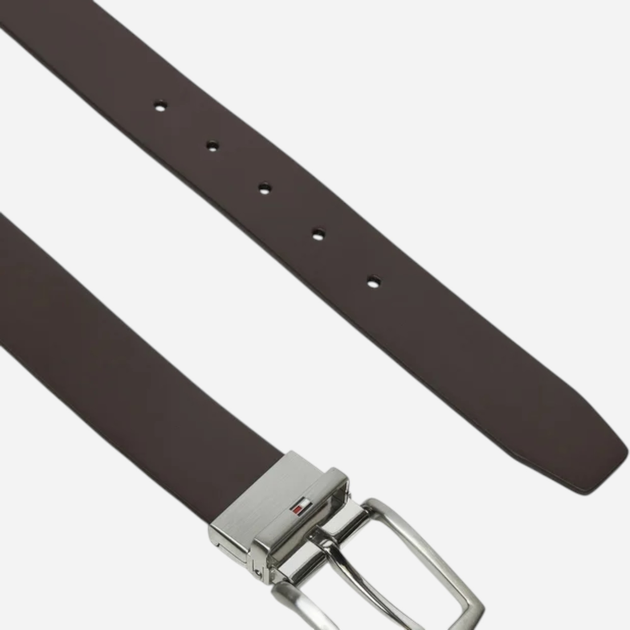 Ремінь чоловічий з натуральної шкіри Tommy Hilfiger AM0AM13012-BDS 100 см Чорний/Темно-коричневий (8720638196747) - зображення 3