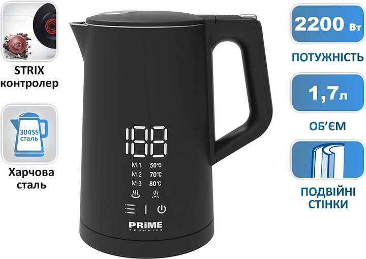 Електрочайник PRIME Technics PKD 1788 BS - зображення 2
