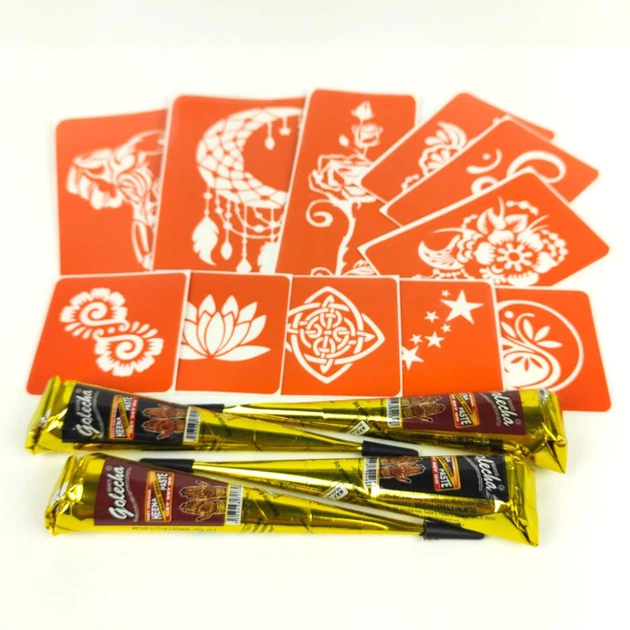 Набір хни з трафаретами для біо-тату №5 henna-set-05 - изображение 4