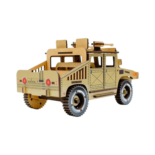 Дерев'яний 3D конструктор "Humvee" Puz-00927, 100 деталей - Фото 3 Дерев'яний 3D конструктор "Humvee" Puz-00927, 100 деталей - зображення 3