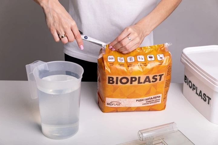 Жидкие обои Bioplast Арт. 1051, 1кг, 4 м², шелковое волокно, голубой (светло-голубой) - изображение 7