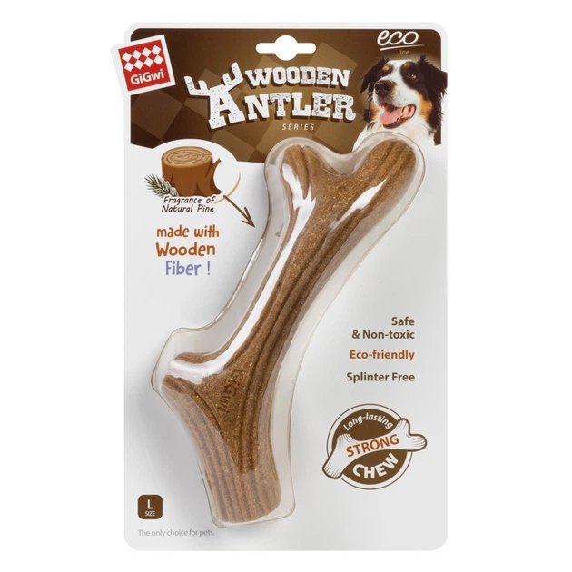 Игрушка для собак GiGwi Wooden Antler рог жевательный 2343 размер L - Фото 2 Игрушка для собак GiGwi Wooden Antler рог жевательный 2343 размер L - изображение 2