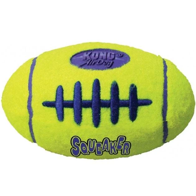 Игрушка KONG AirDog Squeaker Football регби мяч для собак малых пород S 5.1x8.3x5.1 см Желтый - изображение 2
