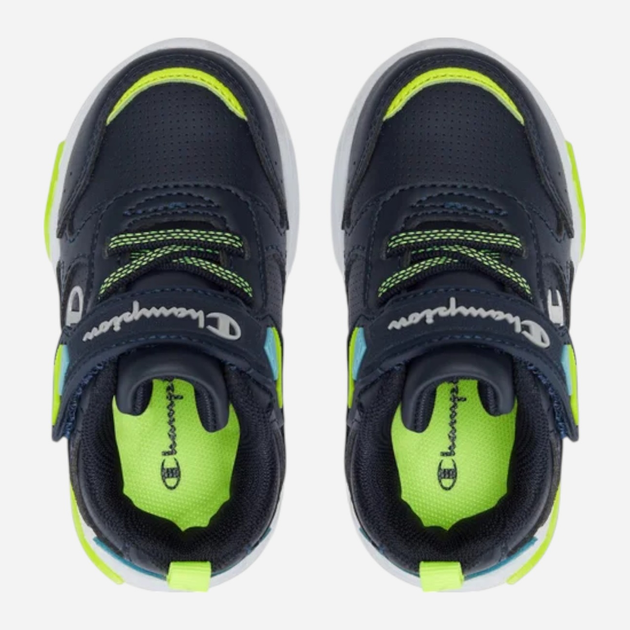 Дитячі з підсвіткою кросівки для хлопчика Champion Low Cut Shoe Wave Pu B Td S32817-BS501 25 (8C US) Темно-сині (8058132485709) - зображення 6