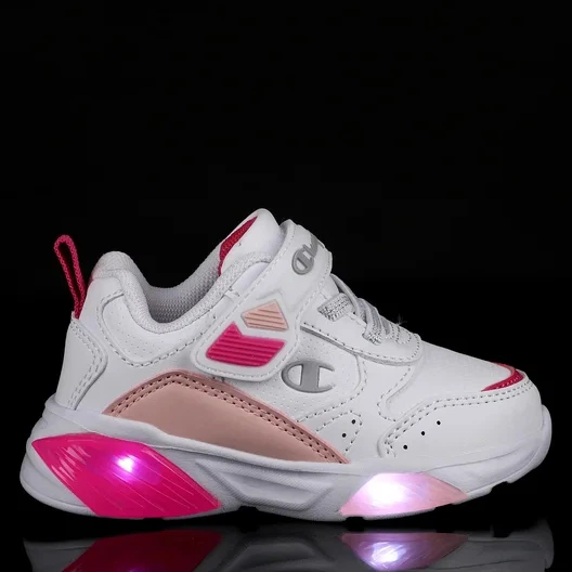 Sneakersy dziecięce dla dziewczynki świecące LED Champion Low Cut Shoe Wave Pu G Td S32819-WW001 22 (6C US) Białe (8058132486249) - obraz 4