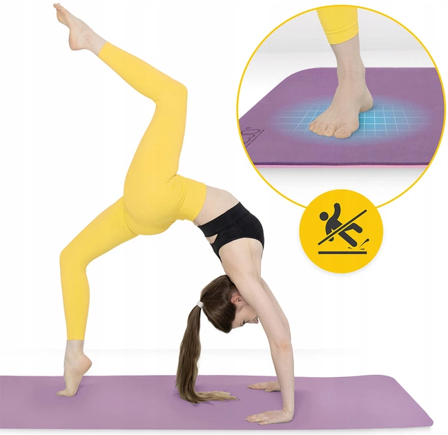 Коврик (мат) спортивный 4FIZJO TPE 180 x 60 x 0.6 см для йоги и фитнеса Violet/Pink (P-5907739316950) - изображение 9