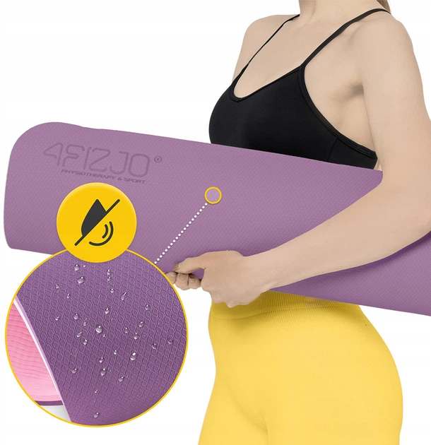 Коврик (мат) спортивный 4FIZJO TPE 180 x 60 x 1 см для йоги и фитнеса Violet/Pink (P-5907739316967) - изображение 5