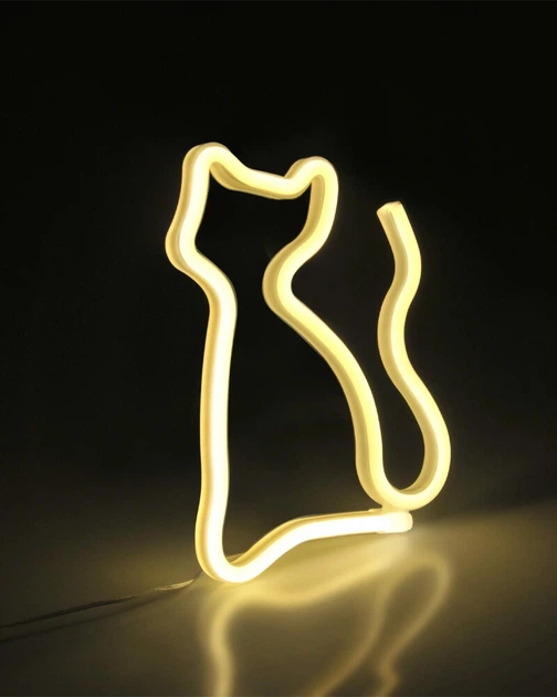 Бра, настінний світильник Goldlux 327093 Neon Cat Led 1x3W USB 5V DC 1A IP20 Wh (091595) - зображення 4