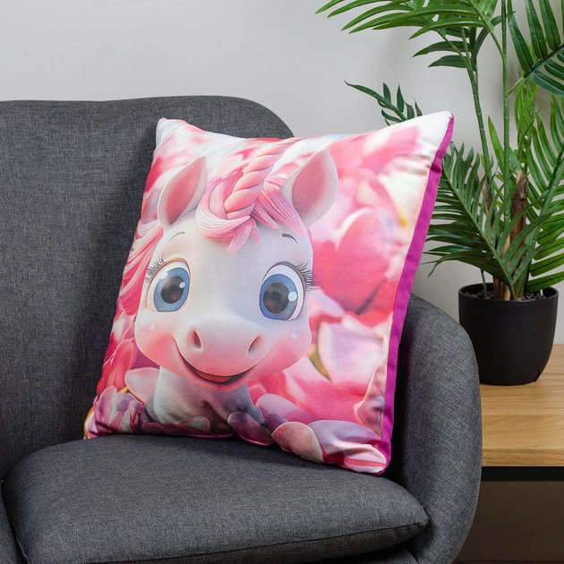 Подушка декоративная Home Line Единорог Фуксия 45x45 см (189223 HL) - изображение 2