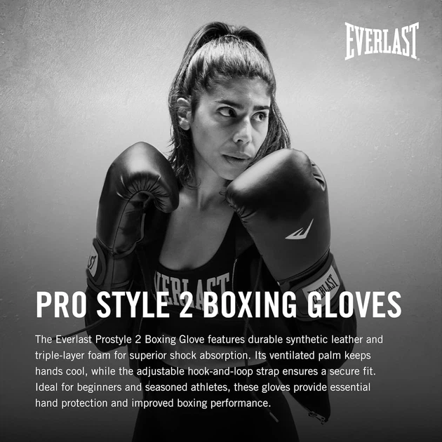 Боксерские перчатки Everlast PROSTYLE 2 BOXING GLOVE красный Уни 10 унций - изображение 2