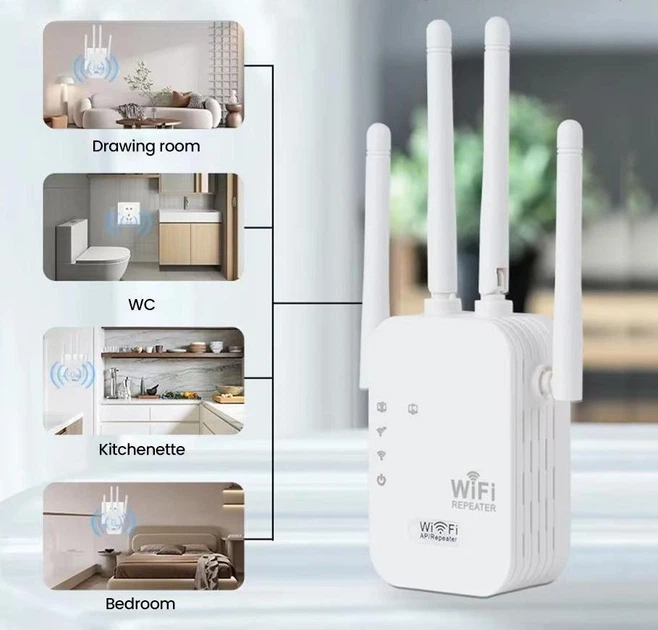 Підсилювач WI-FI сигналу репітер ретранслятор Wireless Repeater білий - Фото 3 Підсилювач WI-FI сигналу репітер ретранслятор Wireless Repeater білий - зображення 3