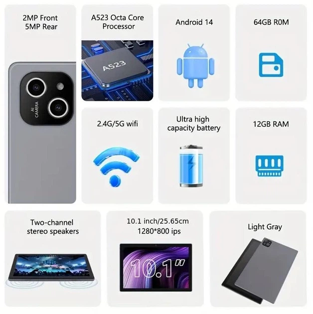 Планшет ATMPC 12/64GB з клавіатурою, мишею, чохлом, стилусом - зображення 3