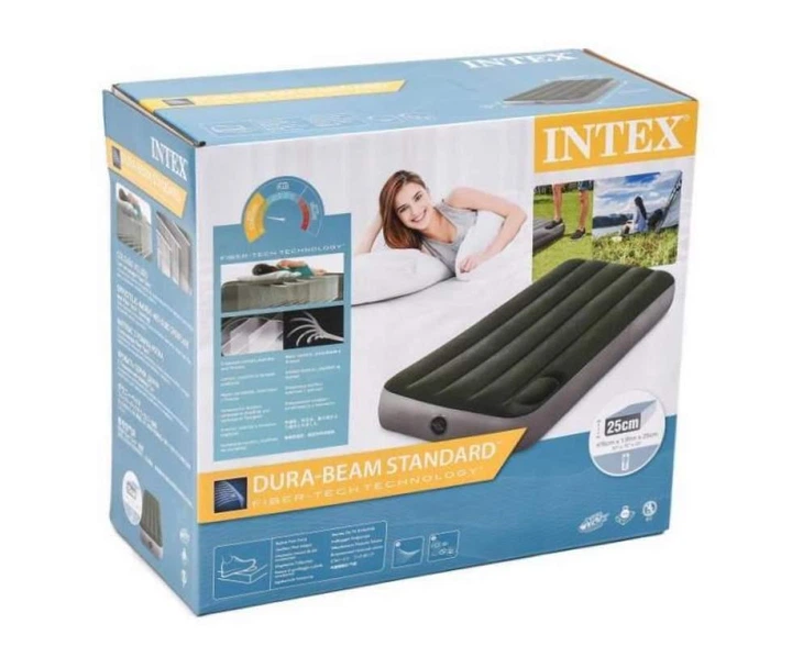 Надувной матрас 191 x 76 x 25 см со встроенным ножным насосом Intex 64760 Downy Airmatress - изображение 5