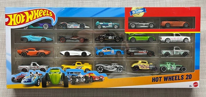 Набір машинок Hot Wheels Mattel набір 20 шт в масштабі 1:64 колекційні автомобілі - Фото 1 Набір машинок Hot Wheels Mattel набір 20 шт в масштабі 1:64 колекційні автомобілі - зображення 1