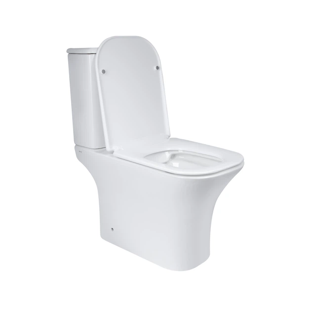 Унитаз-компакт Qtap Presto Quadro безободковый с сиденьем Soft-close QT24221215AW - изображение 4