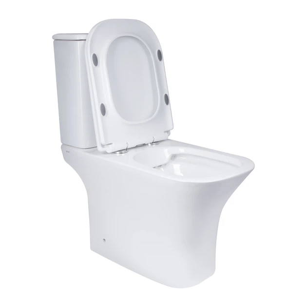 Унитаз-компакт Qtap Presto Quadro безободковый с сиденьем Soft-close QT24221215AW - изображение 5