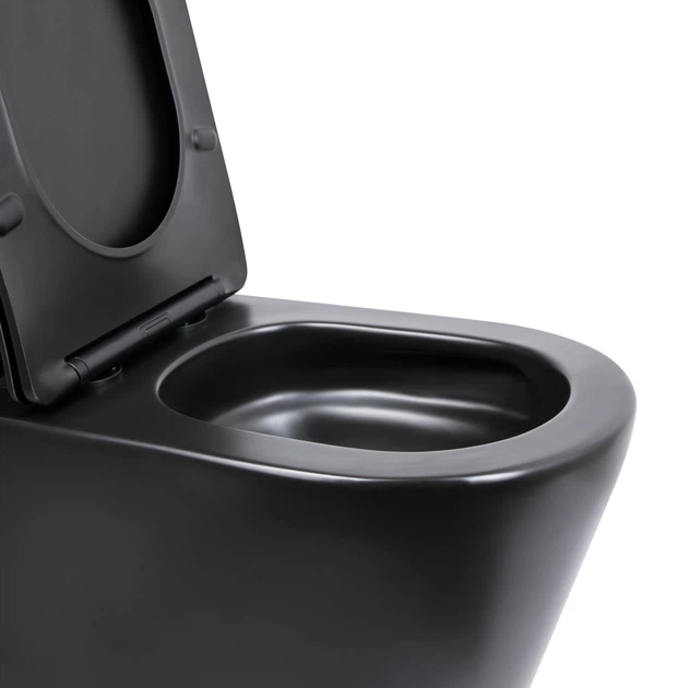 Унітаз для підлоги Qtap Scorpio Ultra Quiet безободковий з сидінням Soft-Close MATT BLACK QT14226088AMB - зображення 4