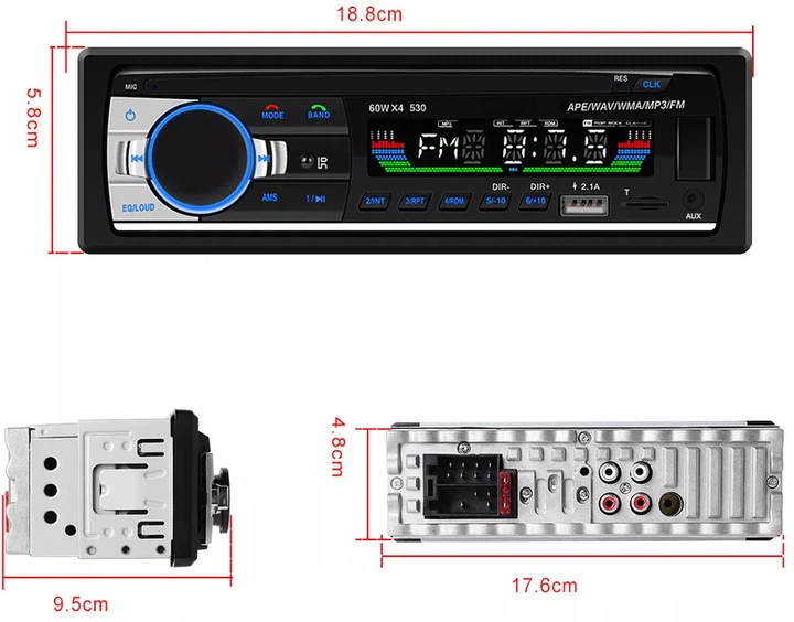 Автомагнитола JSD 530 с Bluetooth AUX и USB 1 din 50 Вт х4 (JSD-530) - изображение 10