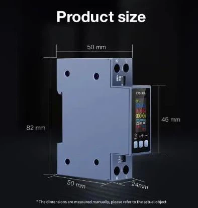 Ваттметр Keweisi KWS-303WF (Измеритель напряжения,тока,мощности) AC 100-290V 40A (1P DIN) WI-FI / Tuya - изображение 2