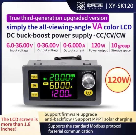 DC-DC понижающий/повышающий преобразователь XY-SK120 CC/CV 6-36V 6A 120W + Wi-Fi модуль - Фото 6 DC-DC понижающий/повышающий преобразователь XY-SK120 CC/CV 6-36V 6A 120W + Wi-Fi модуль - изображение 6