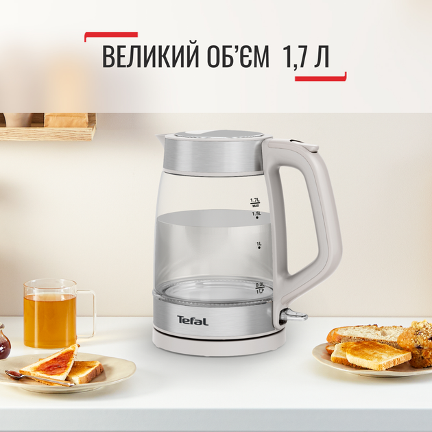Електрочайник Tefal Glass Kettle KI605B30 - зображення 7