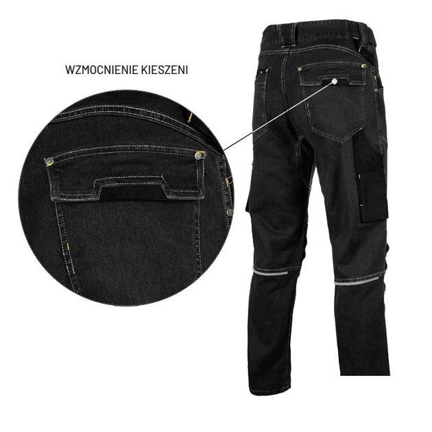 Рабочая одежда брюки джинсовые черные "Jeans STRETCH" ArtMas L - изображение 2