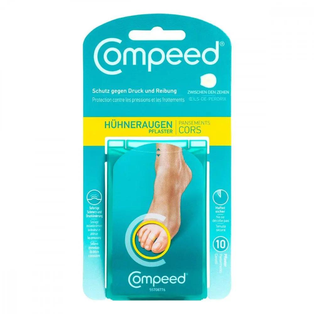 Compeed - пластыри от мозолей между пальцами ног, средние, 10 шт. - изображение 1