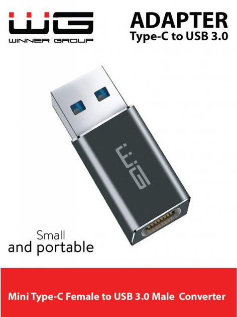 Адаптер WG Type-C - USB-A 3.0 Black (8591194095764) - зображення 3