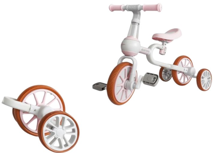 Біговел EcoToys педалі бічні колеса 4в1 LC-V1311 Pink (5903089068266) - зображення 8