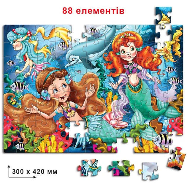 Дитячі пазли Русалочка 83415, 88 елементів - Фото 2 Дитячі пазли Русалочка 83415, 88 елементів - зображення 2