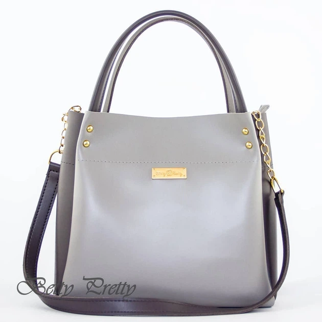 Сумка жіноча з екошкіри Betty Pretty сірий-графіт 908X294523513015383 - зображення 7