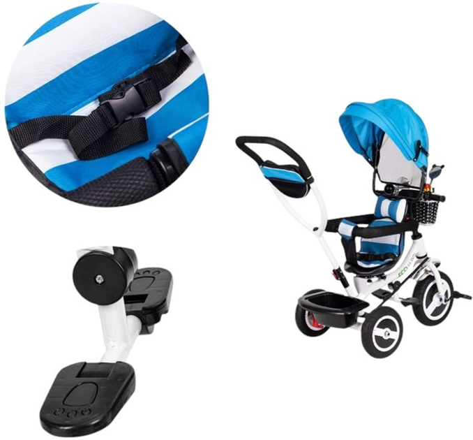 Триколісний велосипед EcoToys JM-066-9L Blue (5903089063315) - зображення 5